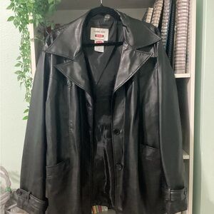 Solid Black Pleather Jacket